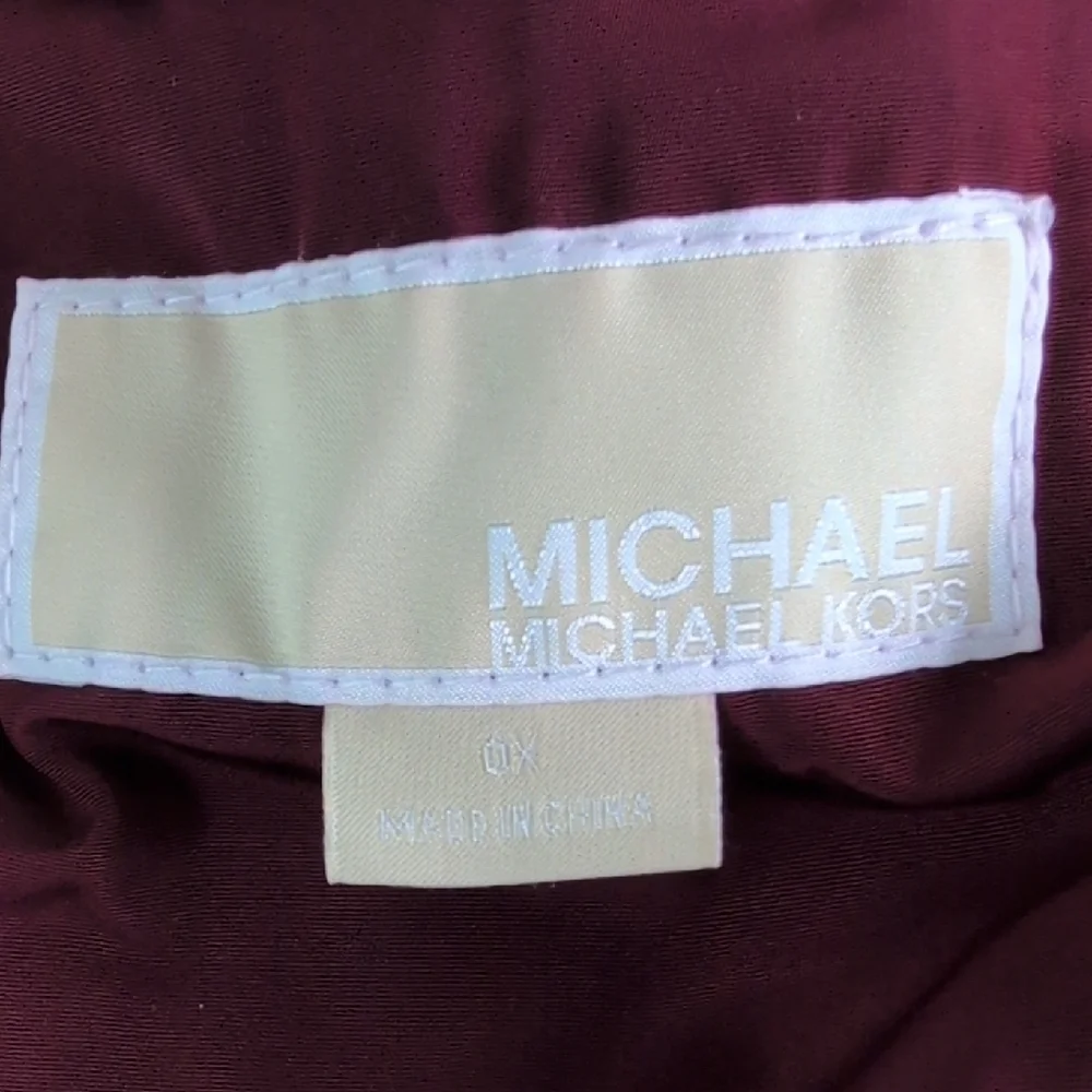 Michael Kors Maroon Puffer Jacket with Quilted Design‎